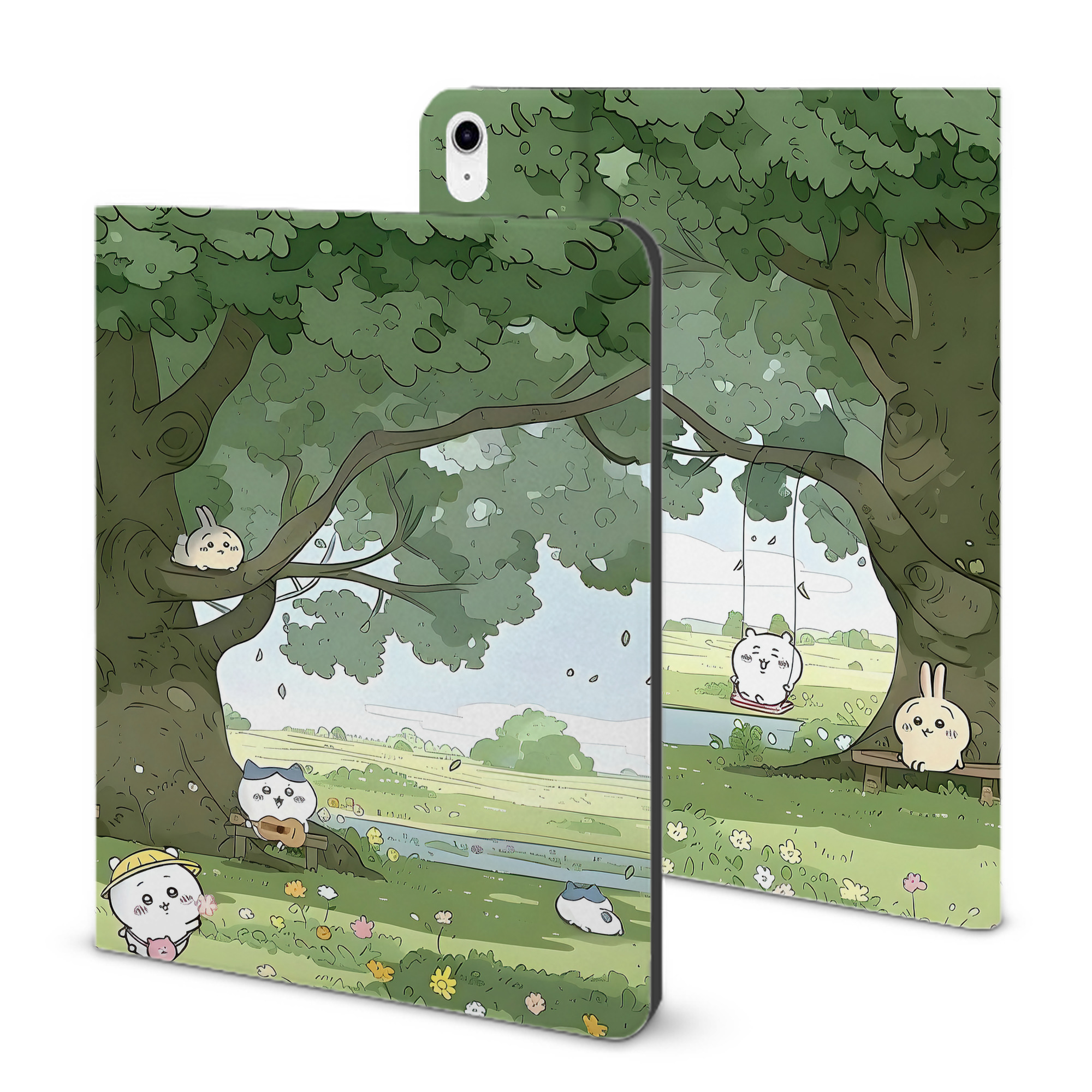 （画像用） ちいかわ Chii-kawa IPad ケース ブック型 PUレザー TPU 耐衝撃 軽量 薄型 ペン収納なし 全面保護 IPad 各モデル対応